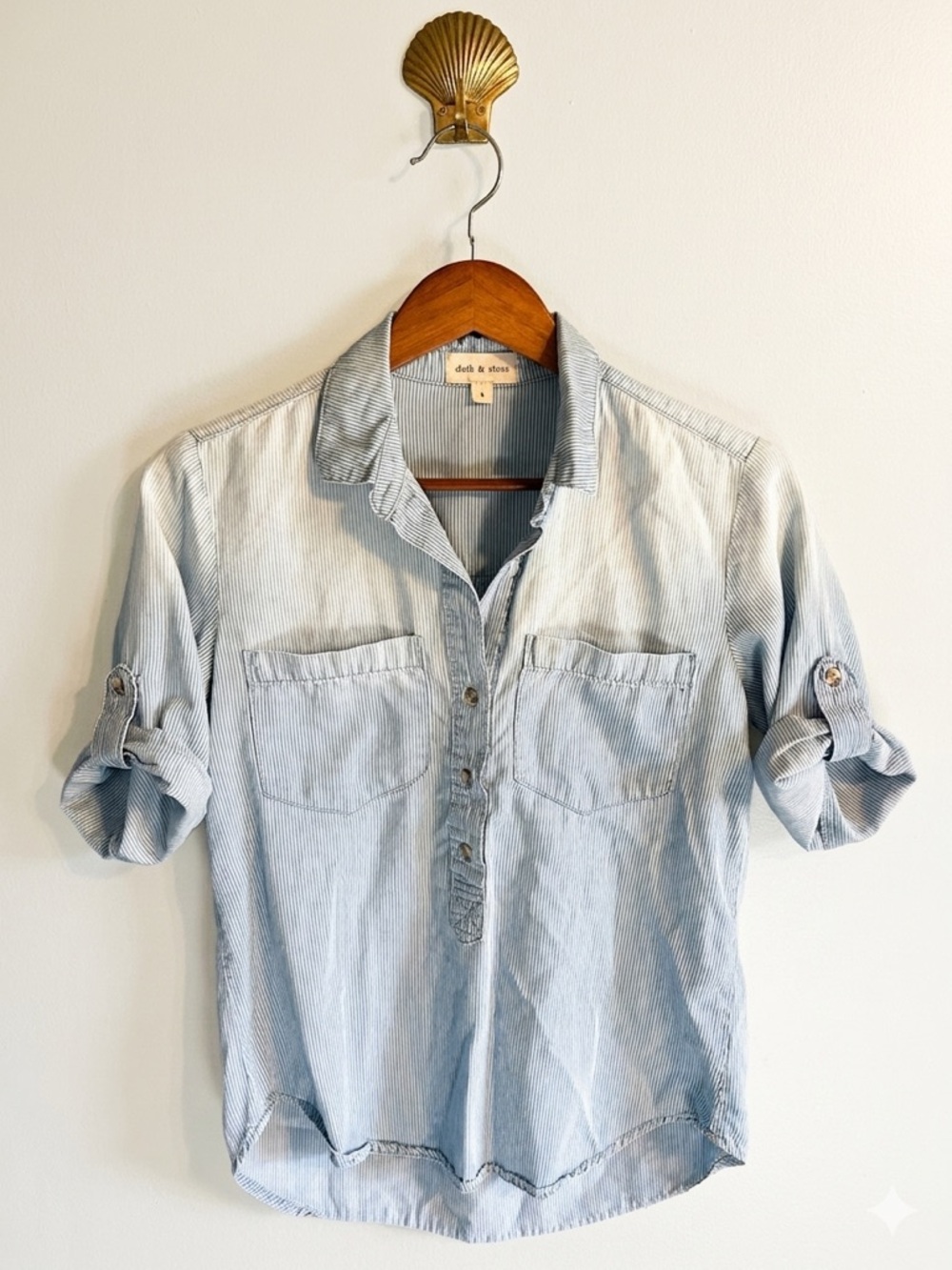 Cloth & Stone Tencel Striped Button Down Sz S